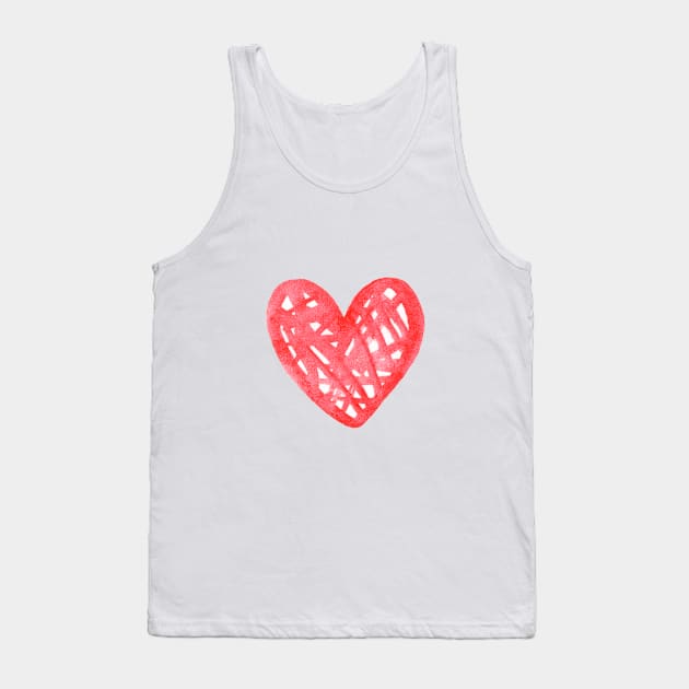 red watercolor heart Tank Top by DreamLoudArt